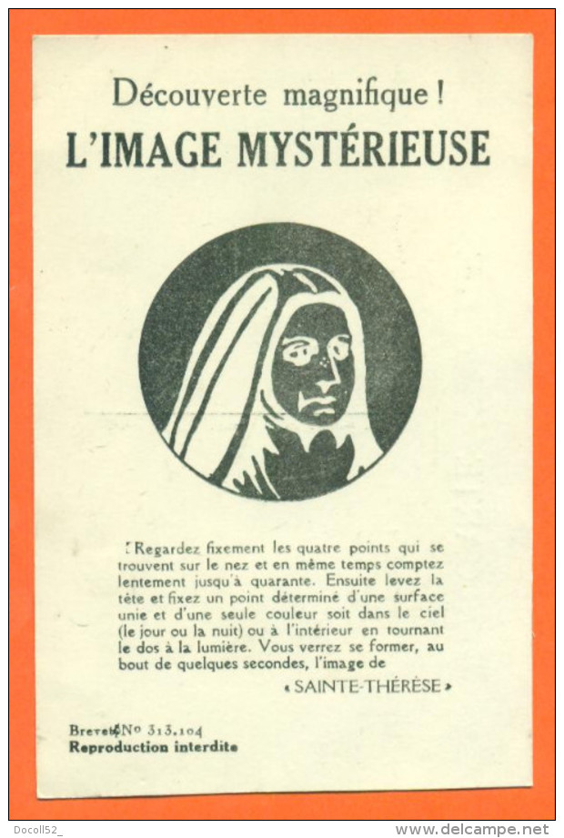 CPA Decouverte Magnifique - L´image Mysterieuse " Sainte Thérèse "  FJC7 - Contre La Lumière