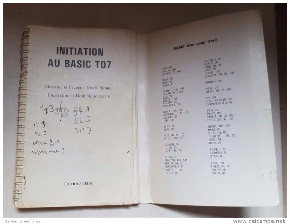 Initiation Au Basic TO7 Cedic Thomson Télé/Ordinateur Système 1982 - Informatique