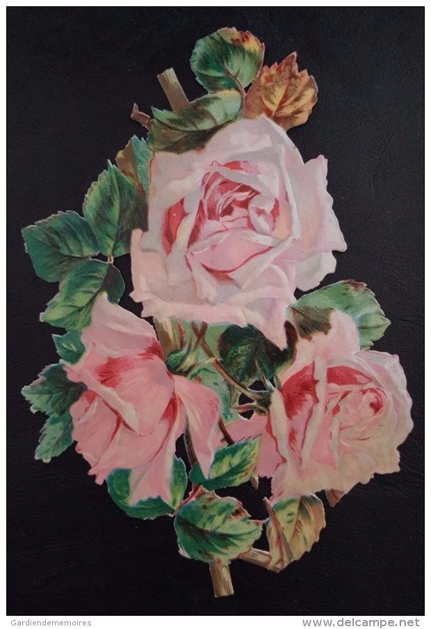 Grand Découpis Gaufré - Les Roses - 18 Cm X 13 Cm - Fleurs