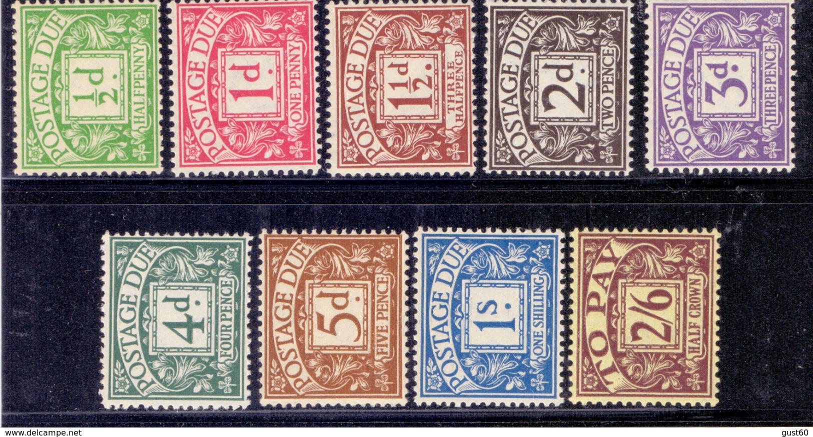 Great Britain Postage Dues 1924 George V Block Cypher Set Of 9 Fine Unmounted NEW PRICE - Nuovi
