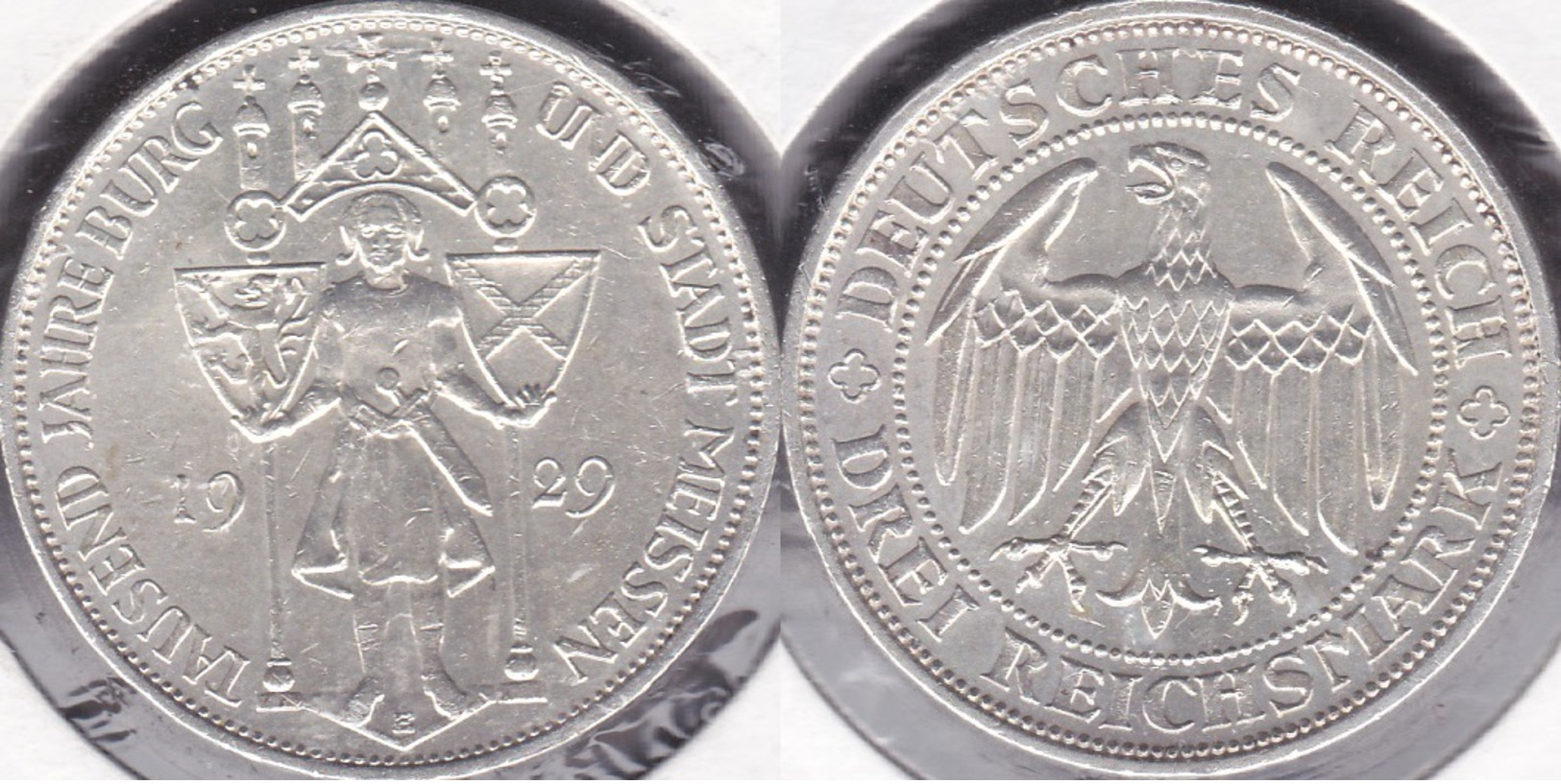 Allemagne, Weimar 3 Reichsmark 1929 E - Meissen - 3 Mark & 3 Reichsmark