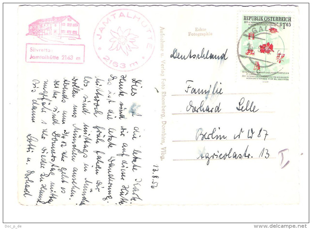 Österreich - Silvretta - Jamtalhütte Mit Hinterer Jamspitze U. Vorderer Jamspitze - Nice Stamp - Götzis