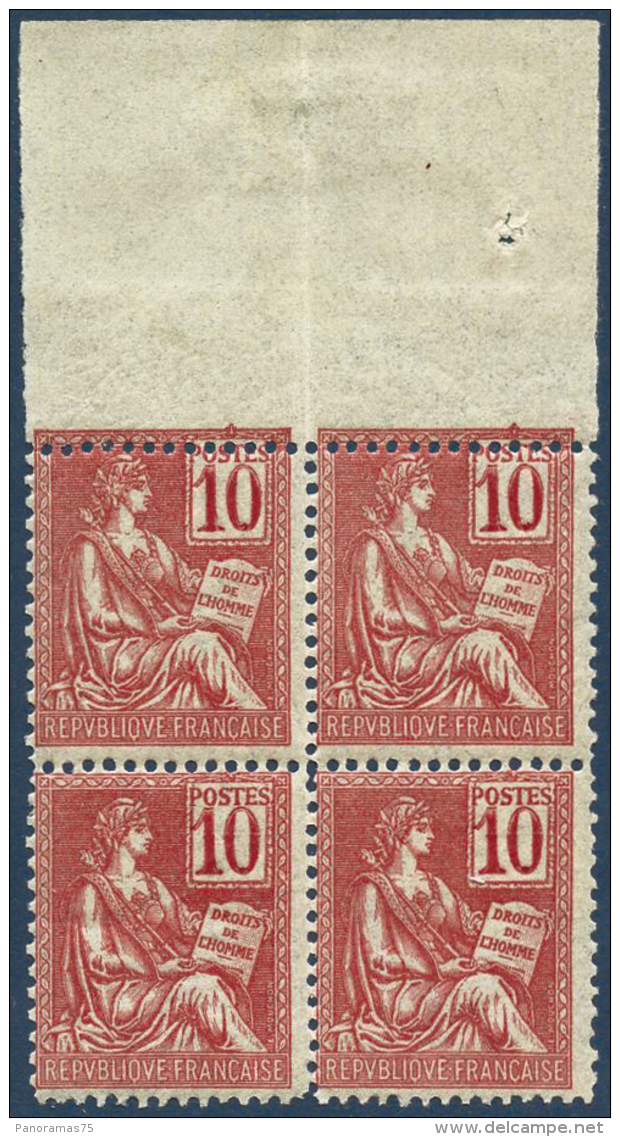 N°112 10c Rose, Bloc De 4 Belle Variété De Piquage Sur La Paire Supérieure - TB - Andere & Zonder Classificatie