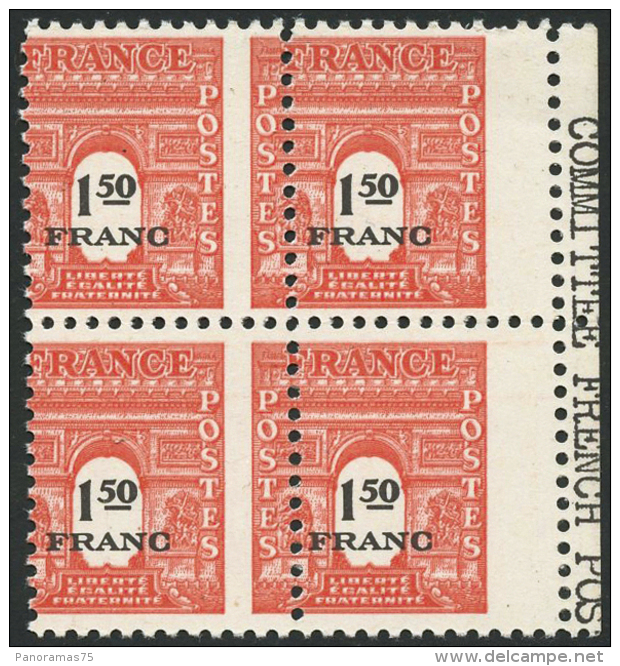 N°708 1F50 Rouge, Bloc De 4 Superbe Piquage à Cheval - TB - Andere & Zonder Classificatie