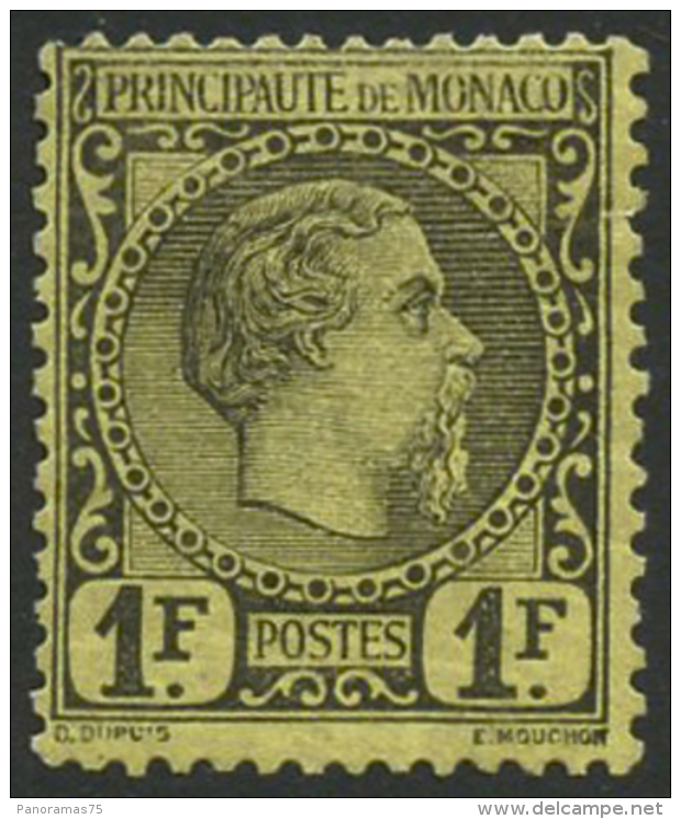 N°9 1F Noir S/jaune, Pli De Gomme Horizontal (d'origine) - B - Autres & Non Classés