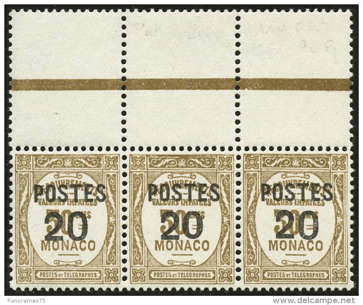 N°143a 20c/30c Bistre, Bande De 3 Dont La Variété Petit Zéro - TB - Andere & Zonder Classificatie