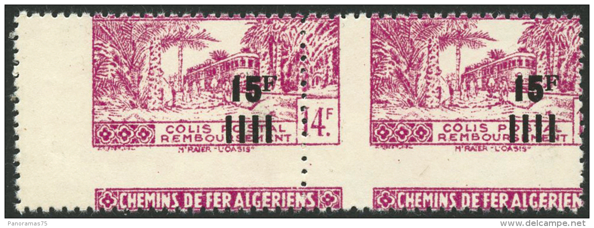 N°177 15F Sur 14F Lilas, Paire Spectaculaire Pique à Cheval - TB - Paquetes Postales
