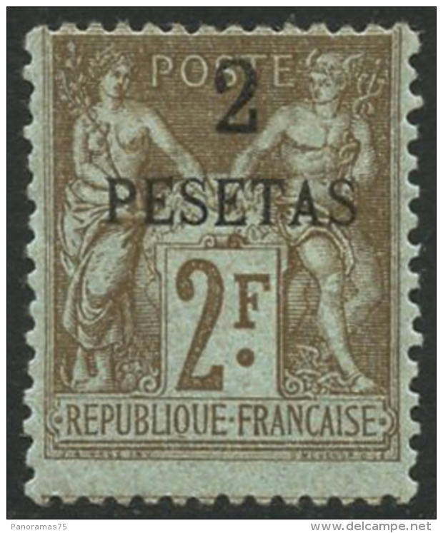 N°8 2 Pesetas Sur 2F Bistre S/azuré - TB - Andere & Zonder Classificatie