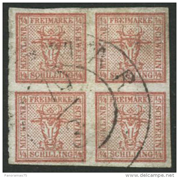 N°1 4/4s Rouge, Signé JF Brun - TB - Mecklenburg-Schwerin