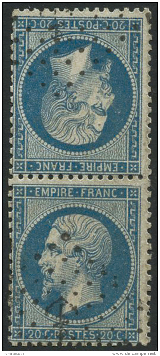 N°22b 20c Bleu, Paire Tête-bèche  Quelques Dents Courtes - B - Autres & Non Classés