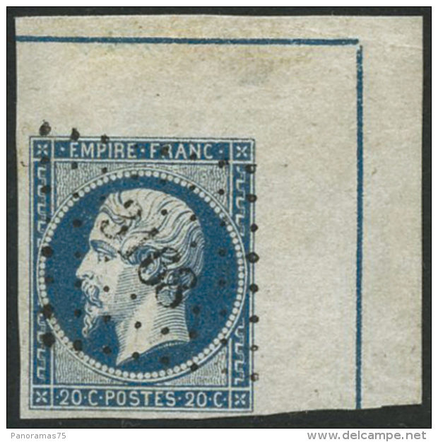 N°14Ai 20c Bleu, Type I Coin De Feuille Avec Filet D'encadrement, Pelurage Loin Du Timbre, RARE - B - Autres & Non Classés