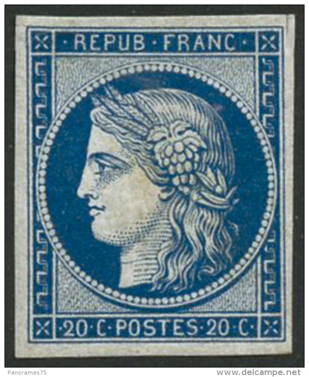 N°8F 20c Bleu, Réimp - TB - 1849-1850 Cérès