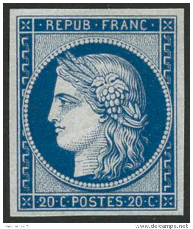 N°8F 20c Bleu, Réimp - TB - 1849-1850 Cérès