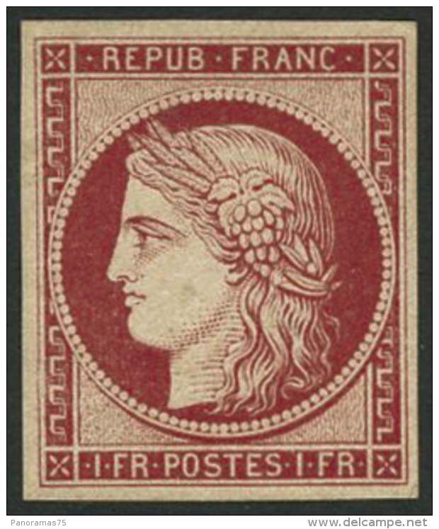 N°6F 1F Carmin, Réimp - TB - 1849-1850 Cérès