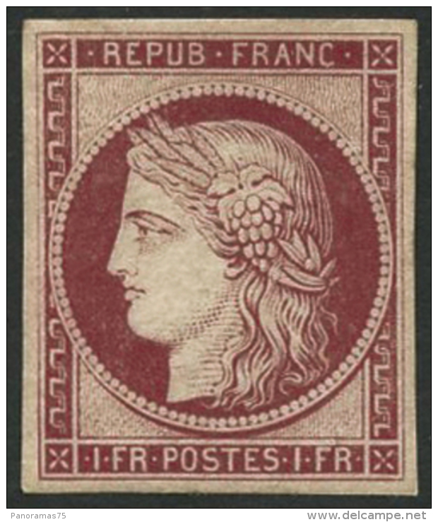 N°6F 1F Carmin, Réimp - TB - 1849-1850 Cérès