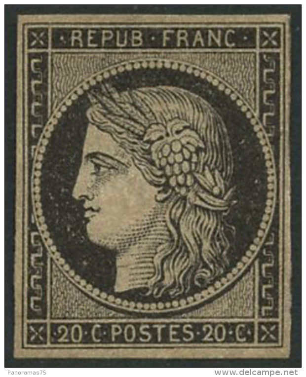 N°3F 20c Noir Réimp - B - 1849-1850 Cérès