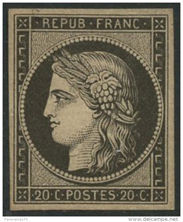 N°3F 20c Noir Réimp - TB - 1849-1850 Cérès