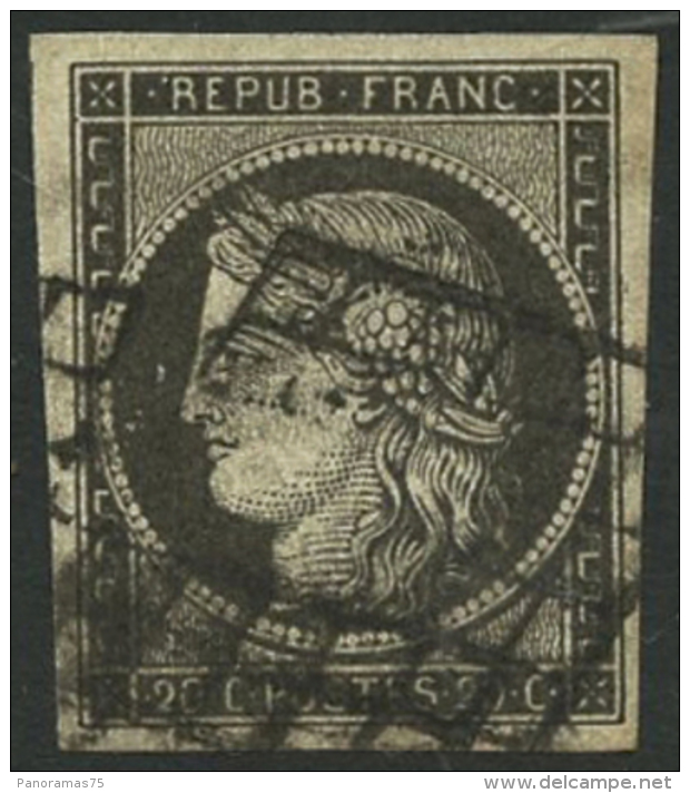 N°3c 20c Gris-noir - TB - 1849-1850 Cérès