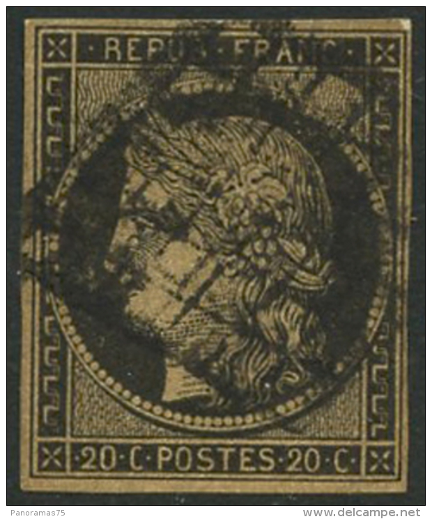 N°3b 20c Noir S/Chamois - TB - 1849-1850 Cérès