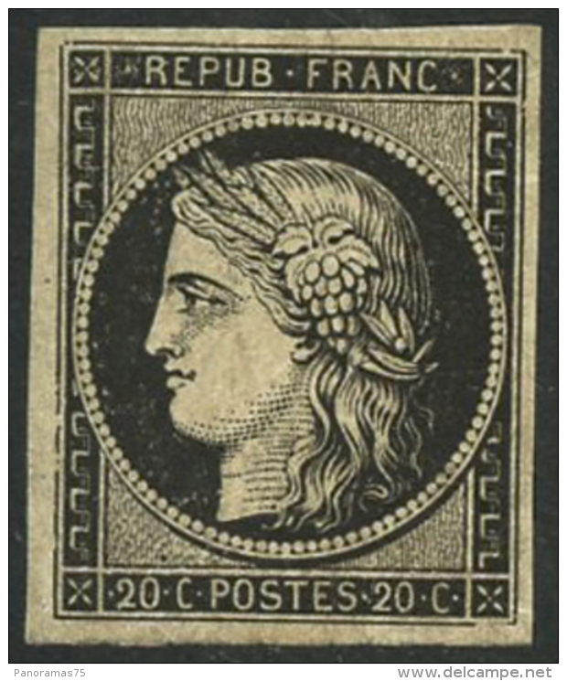 N°3a 20c Noir S/blanc - TB - 1849-1850 Cérès