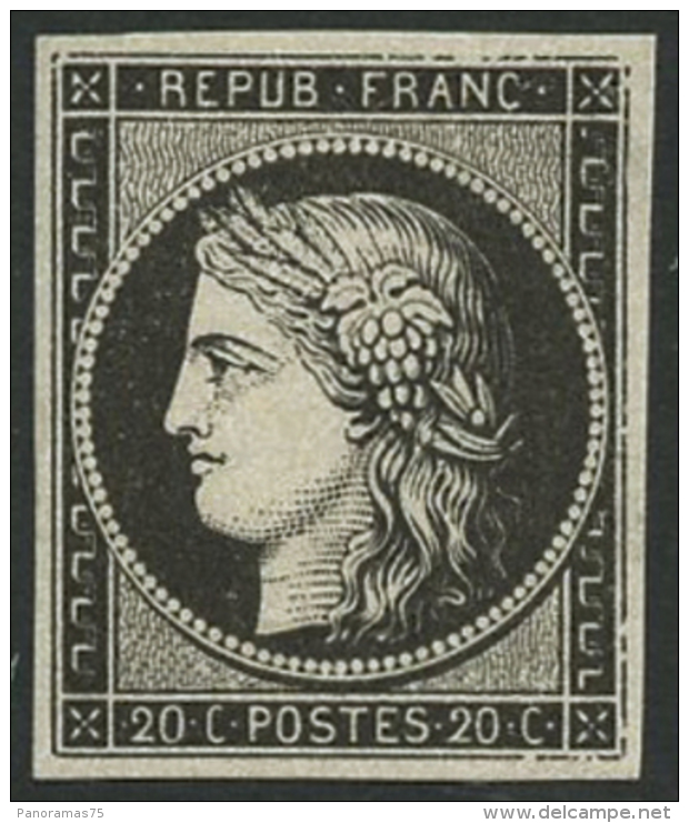 N°3a 20c Noir S/blanc - TB - 1849-1850 Ceres