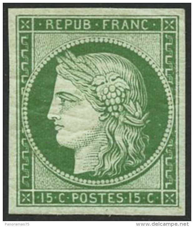 N°2e 15c Vert Réimp - TB - 1849-1850 Cérès