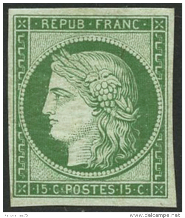 N°2e 15c Vert Réimp - TB - 1849-1850 Cérès