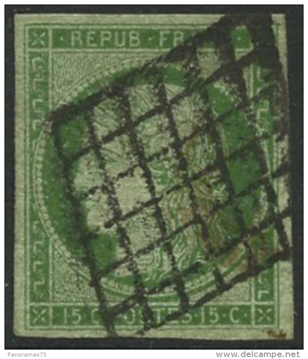 N°2 15c Vert, Signé JF Brun - TB - 1849-1850 Ceres