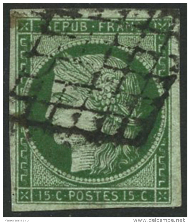 N°2 15c Vert, Signé Brun - TB - 1849-1850 Cérès