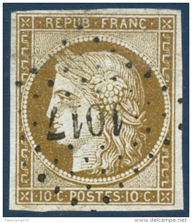N°1 10c Bistre, Obl PC - TB - 1849-1850 Cérès