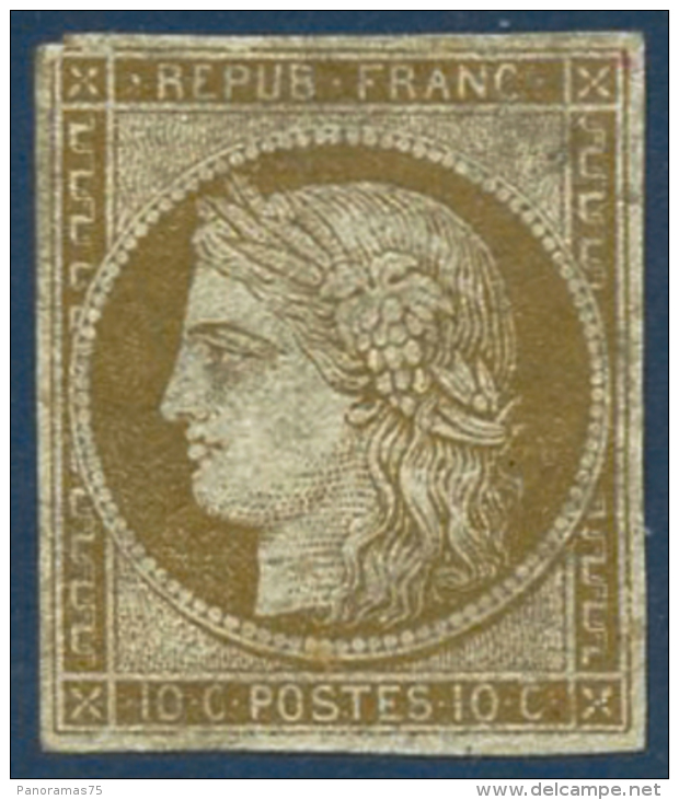 N°1 10c Bistre, Standard - B - 1849-1850 Ceres