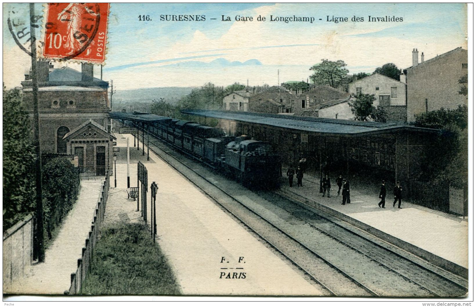 N°50786 -cpa Suresnes -la Gare Suresnes Lonchamps-ligne Des Invalides- - Gares - Avec Trains