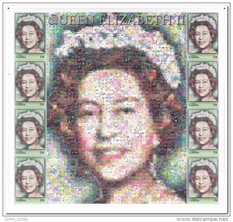 Gambia 2001, Postfris MNH, Flowers, Queen Elizabeth - Gambia (1965-...)