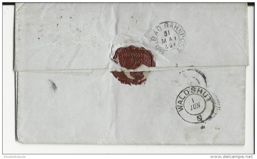 NORDDEUTSCHER POSTBEZIRK - 1869 - LETTRE De USINGEN Pour WALDSHUT - Covers & Documents