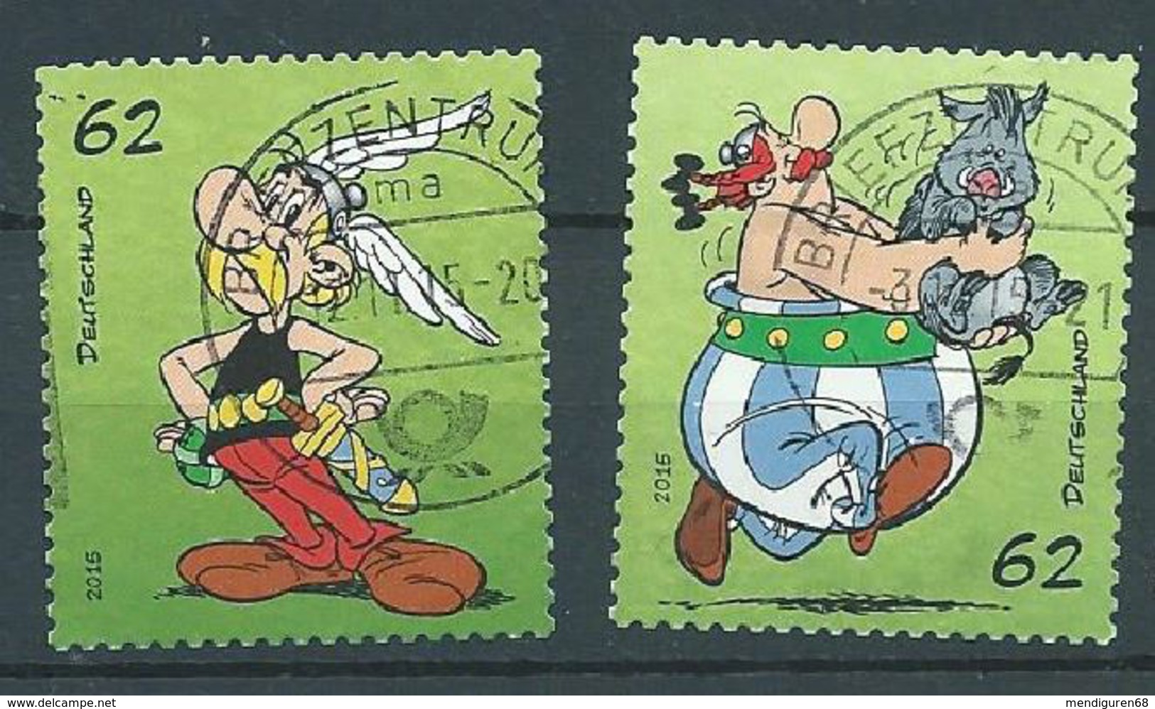 ALLEMAGNE ALEMANIA GERMANY DEUTSCHLAND BUND  2015   Comics - Asterix: Asterix- Obelix  S/A MI 3178-79 YV 2983-84 - Gebraucht
