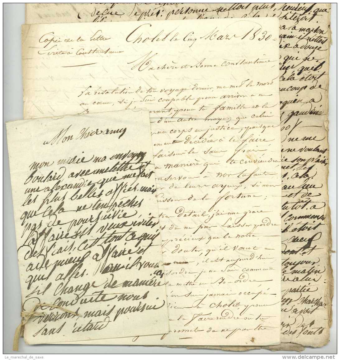 CHOLET - Liasse De Trois Documents 16 Pp. 1830 - Manuscritos