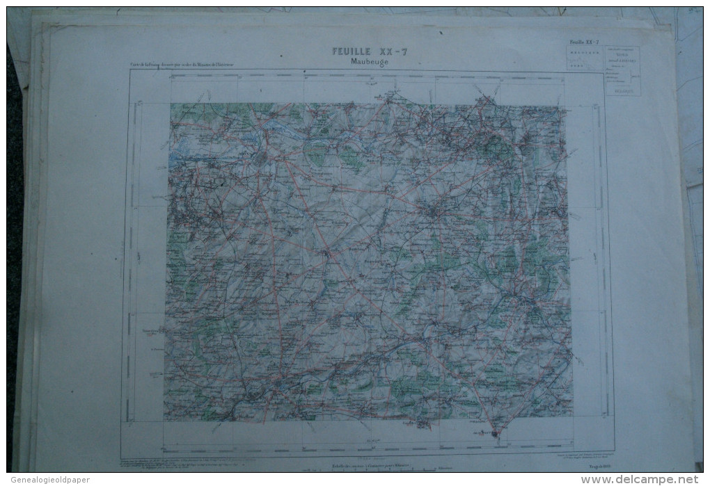 59- MAUBEUGE- CARTE GEOGRAPHIQUE 1889- MONS-GIVRY-HULCHIN-PERONNES-ESTINNE-THUIN-THIRIMONT-BOUSIGNIES-JEUMONT - Geographische Kaarten