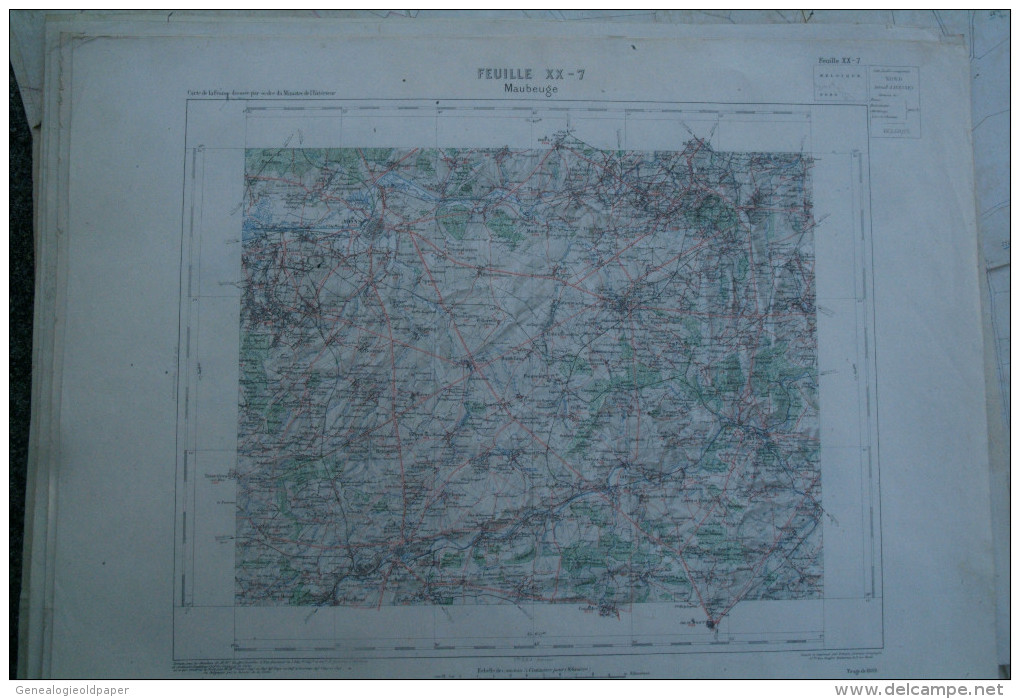 59- MAUBEUGE- CARTE GEOGRAPHIQUE 1889- MONS-GIVRY-HULCHIN-PERONNES-ESTINNE-THUIN-THIRIMONT-BOUSIGNIES-JEUMONT - Cartes Géographiques