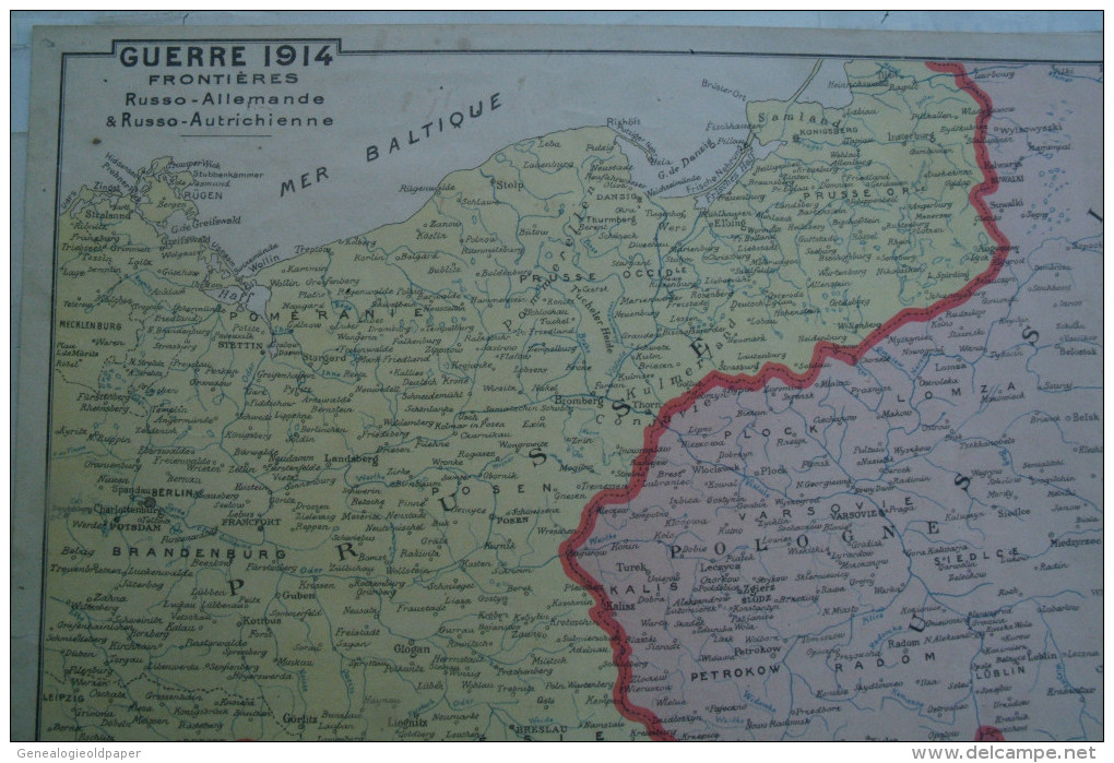 GUERRE 1914-FRONTIERES RUSSE ALLEMAGNE- AUTRICHE- MORAVIE-POLOGNE-PRUSSE-POMERANIE-RADOM-BERLIN-SAROS-VARSOVIE-BRESLAU- - Cartes Géographiques