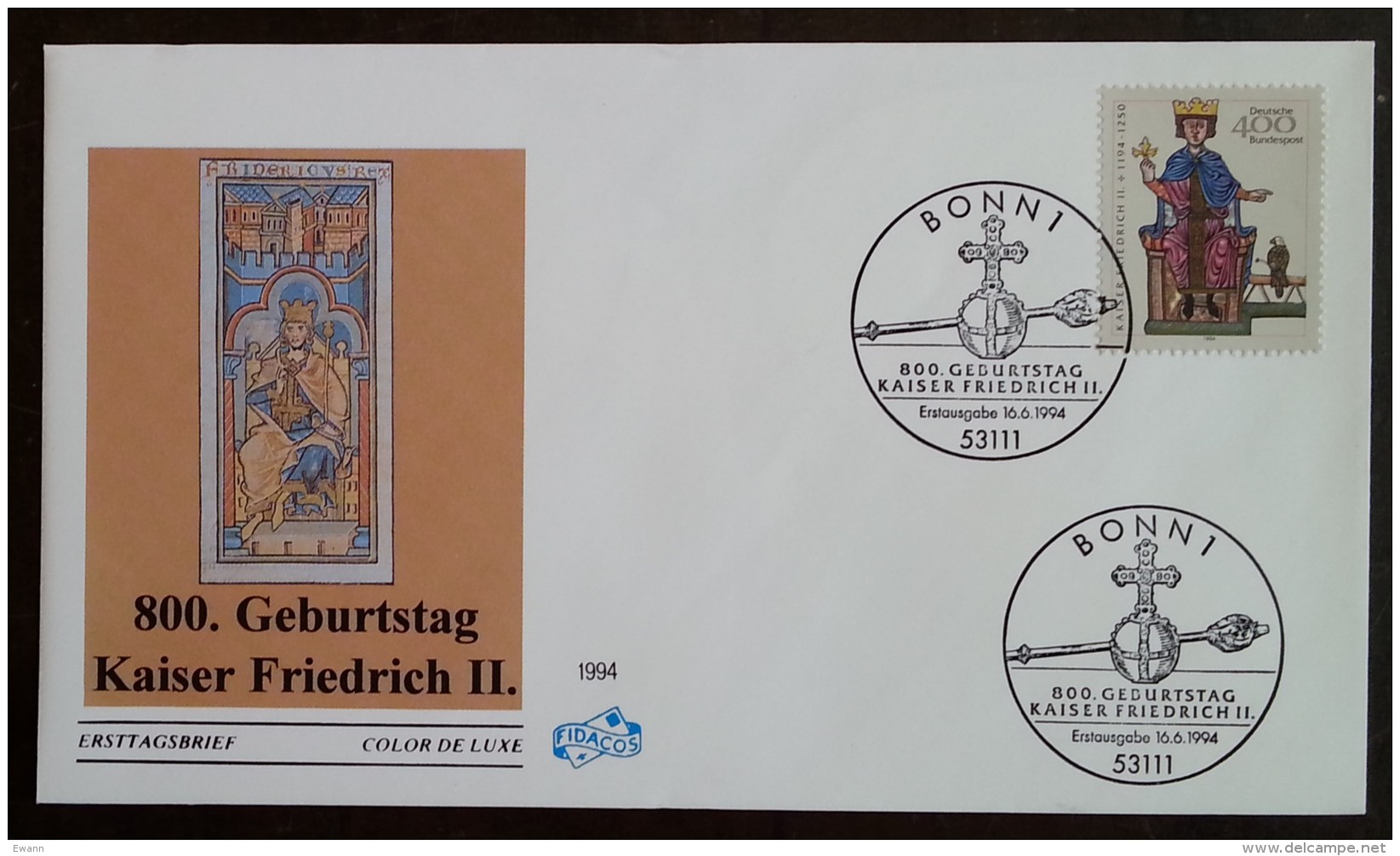 ALLEMAGNE - FDC 1994 - YT N°1567 - NAISSANCE DE L'EMPEREUR FREDERIC II - BONN - Other & Unclassified