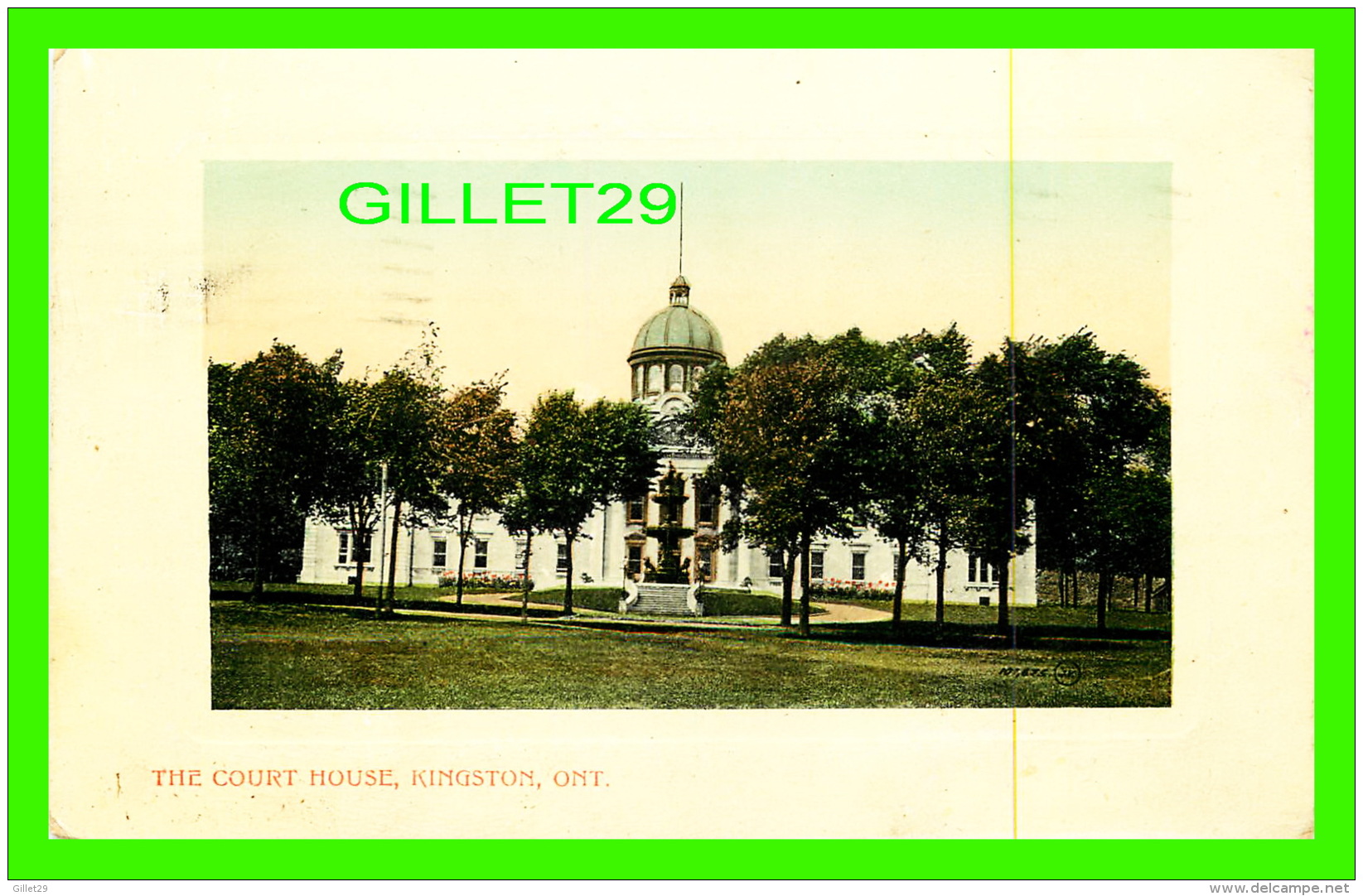 KINGSTON, ONTARIO - THE COURT HOUSE - TRAVEL IN 1911 - THE VALENTINE &amp; SONS PUB CO - - Kingston