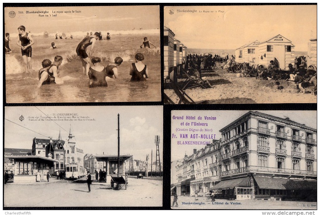 4 X BELLE CARTE BLANKENBERGHE - Tram - Hotel - Cabines - Mode De Plage - Blankenberge