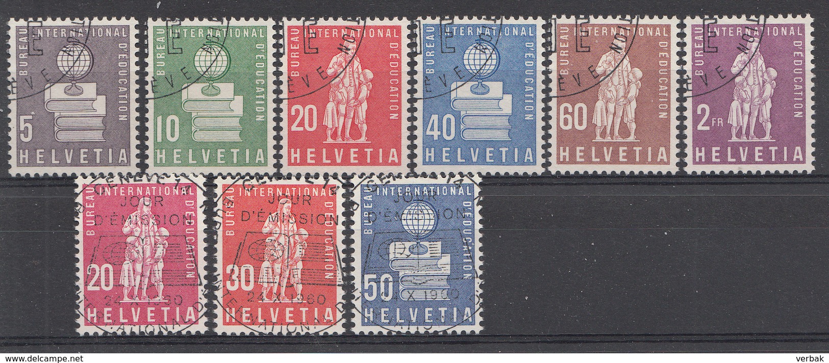 SUISSE 1958/60  Mi.nr: 40-48 Internationales Erziehungsbüro  Oblitérés - Used - Gebruikt - Dienstzegels