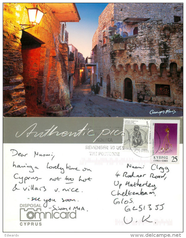 Old Street, Nicosia, Cyprus Postcard Posted 2002 Stamp - Chypre