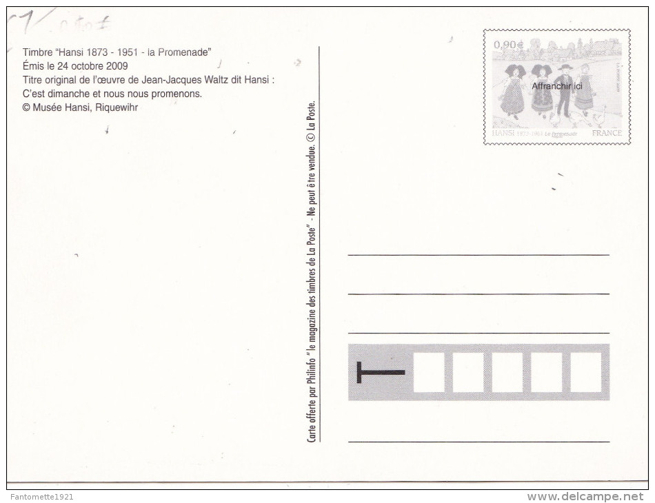 TIMBRE POSTE  HANSI "LA PROMENADE" (dil201) - Briefmarken (Abbildungen)