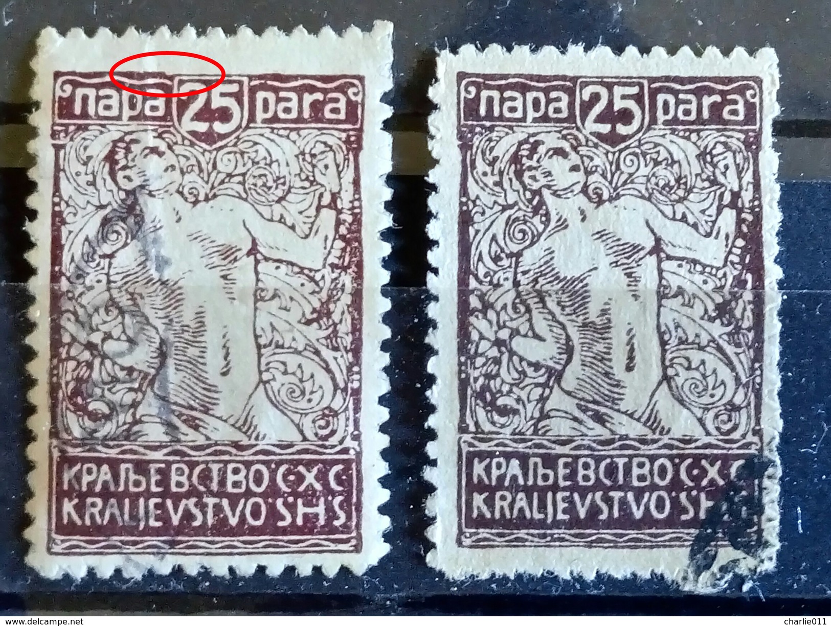 CHAIN BREAKERS-VERIGARI-25 P-VARIETY-SHS-SLOVENIA-YUGOSLAVIA-1920 - Used Stamps