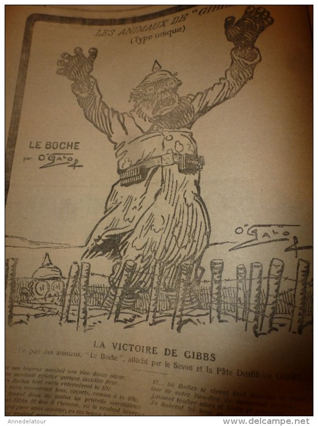 1917 LPDF :Dessin O'Galop Pour GIBBS;Hiver En Tranchées;British à KUT-EL-AMARA;Brave Mulet;ATHENES;Femmes-bûcherons;USA - Français