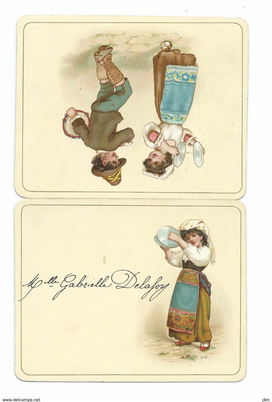 MENU De Septembre 1889.. ENFANT, CYMBALES, TAMBOURIN, DANSE - Menu