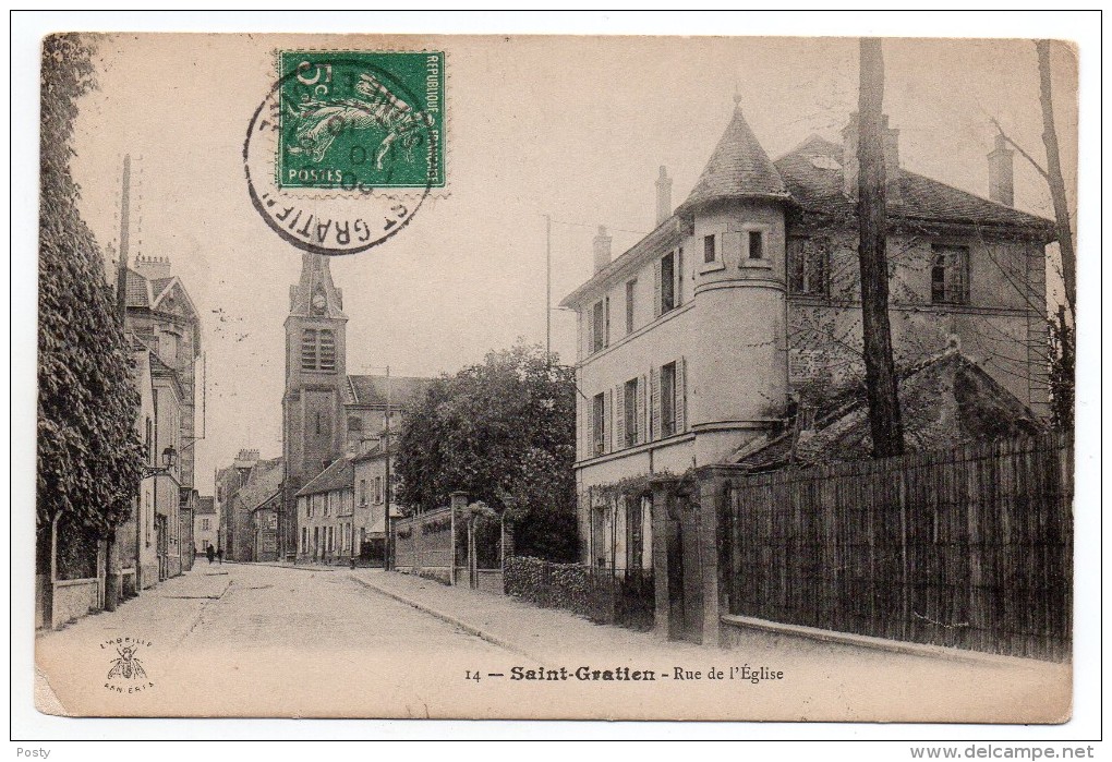 CPA - SAINT-GRATIEN - RUE DE L'EGLISE - N/b - 1910 - - Saint Gratien