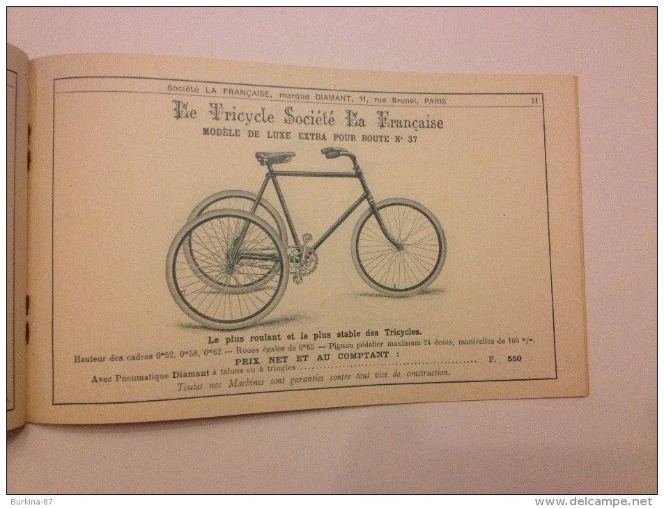 Cycles, motocycles, SOCIETE LA FRANCAISE, catalogue de vente, vers 1900